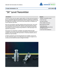Thumbnail of document Data Sheet - SX Hydrostatic Level Transmitter